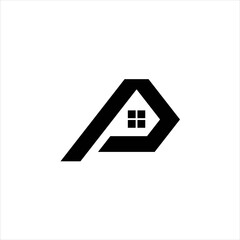 logo p home , logo letter p home abstrct 