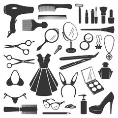 set of beauty icons