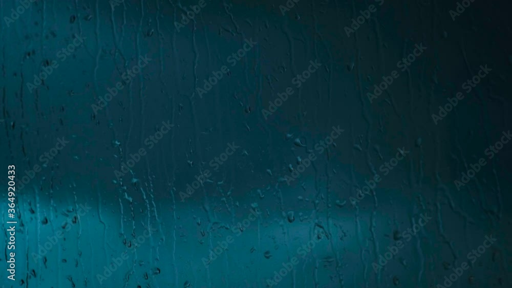 Aufkleber close-up of window with raindrops background cloudy sky. concept. beautiful rain background with rai
