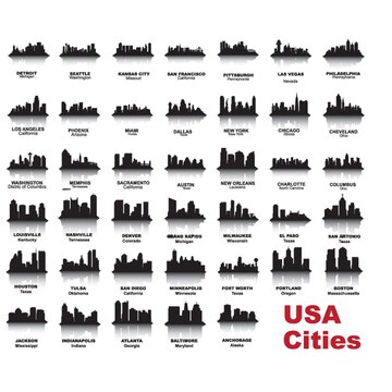 city skyline silhouettes collection