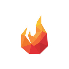 logo design fire polygon vector