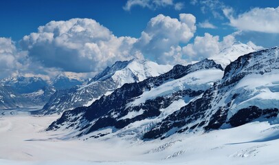 Fototapeta na wymiar Bergwelt am Jungfraujoch, Berner Oberland, Schweiz