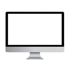 vector illustration modern monitor, computer on a white background