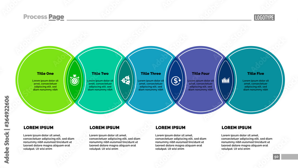Poster five circles process chart template. business data. abstract elements of diagram, graphic. project, 