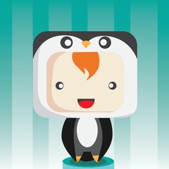 boy in penguin costume