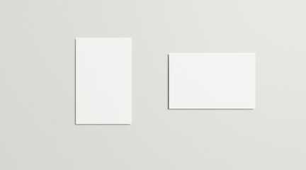 Business Cards Mockup Two Cards -3D Illustration-Dimensions(85x 55mm)