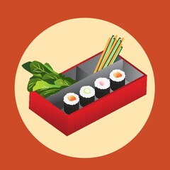 sushi in the bento box