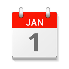 January 1 isolated vector calendar icon symbol