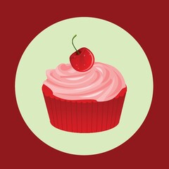 cupcake with cherry topping