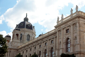 Fototapeta na wymiar Vienna, Austria, museum quarter in Maria Teresa square with the art history museum and the natural history museum