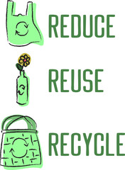 3R, reduce, reuse, recycle modern logo
