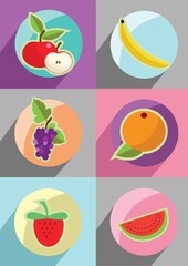fruit icon set