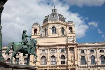 Fototapeta na wymiar Vienna, Austria, museum quarter in Maria Teresa square with the art history museum and the natural history museum