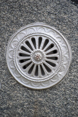 Ornament in a circle of metal adorning the central street of Kiev