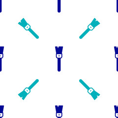 Blue Paint brush icon isolated seamless pattern on white background. For the artist or for archaeologists and cleaning during excavations. Vector.