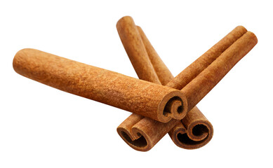 Delicious cinnamon sticks, isolated on white background