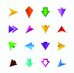 Set of black arrow icons