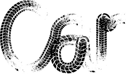 Car tire track logo