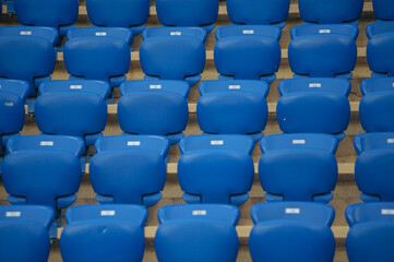 Empty blue seats