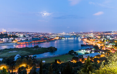 Golden Horn view from Pierre Loti Hill. Istanbul, Turkey.