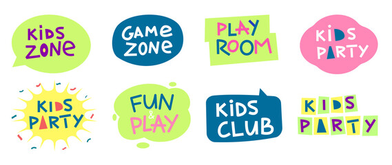 Set of stickers for children's party, zone, room .The decoration for the entertainment.