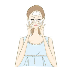 小鼻を念入りに洗う女性