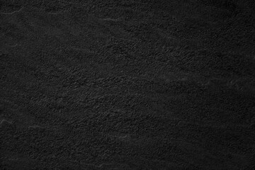 Black concrete stone texture for background in black.  Cement and sand grey dark detail covering.