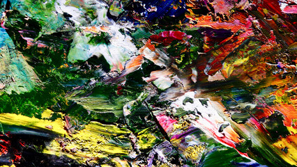 Colorful abstract background wallpaper. Modern motif visual art.  Mixtures of oil paint. Trendy...