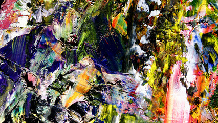 Colorful abstract background wallpaper. Modern motif visual art.  Mixtures of oil paint. Trendy...