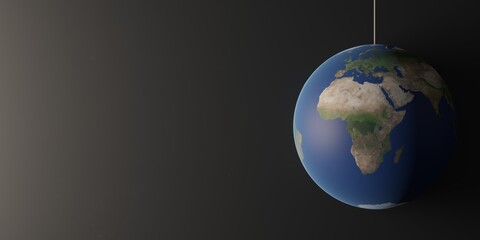 A cartoonish model of the Earth. A 3d render.
