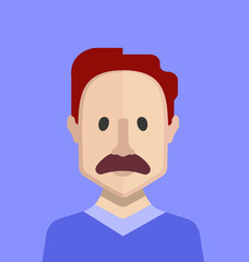 User avatars, avatars with empty faces and heads for social network ( Male and female faces )