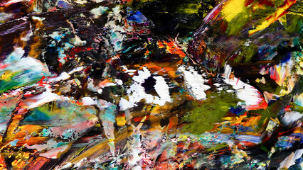 Colorful abstract background wallpaper. Modern motif visual art.  Mixtures of oil paint. Trendy...