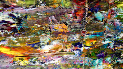Colorful abstract background wallpaper. Modern motif visual art.  Mixtures of oil paint. Trendy...