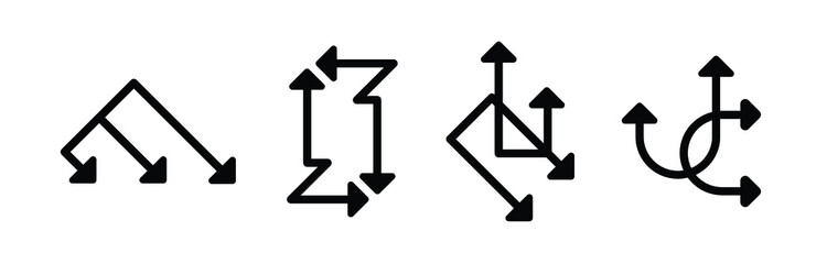 Set of black arrow icons