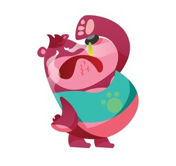 Fototapeta premium bear cartoon crying loudly