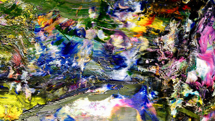 Colorful abstract background wallpaper. Modern motif visual art.  Mixtures of oil paint. Trendy...