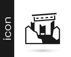 Black Ancient ruins icon isolated on white background. Vector.