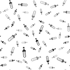 Black Medieval sword icon isolated seamless pattern on white background. Medieval weapon. Vector.