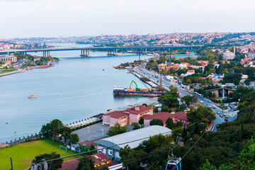 Golden Horn view from Pierre Loti Hill. Istanbul, Turkey.