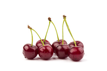 Сherry berries isolated on white background. With clipping path.