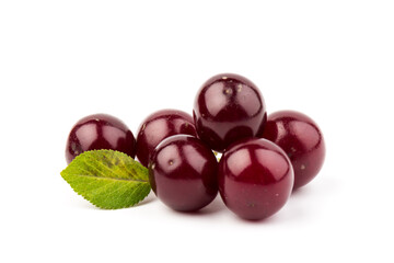 Сherry berries isolated on white background. With clipping path.