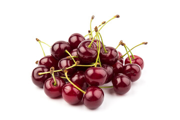 Сherry berries isolated on white background. With clipping path.
