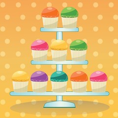 cupcakes on stand