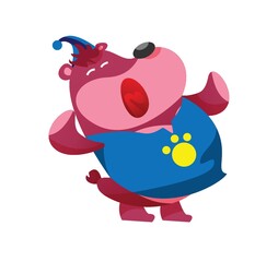 bear cartoon yawning