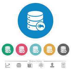 Database loopback flat round icons