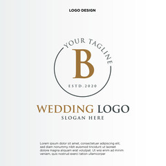 Simple Elegant Initial Letter Type B Logo Sign Symbol Icon