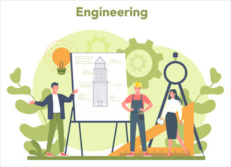 Engineer concept. Professional occupation to design and build