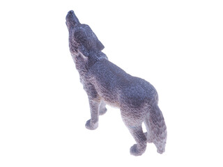toy wolf on a white background
