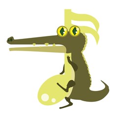 cartoon alligator with quaver