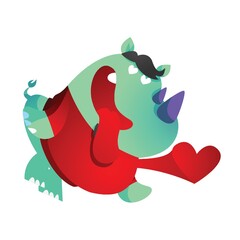 rhinoceros cartoon madly in love
